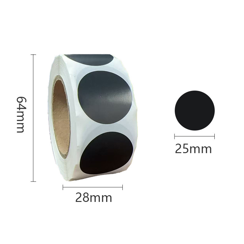 Black; 25mm (500 stickers/roll)