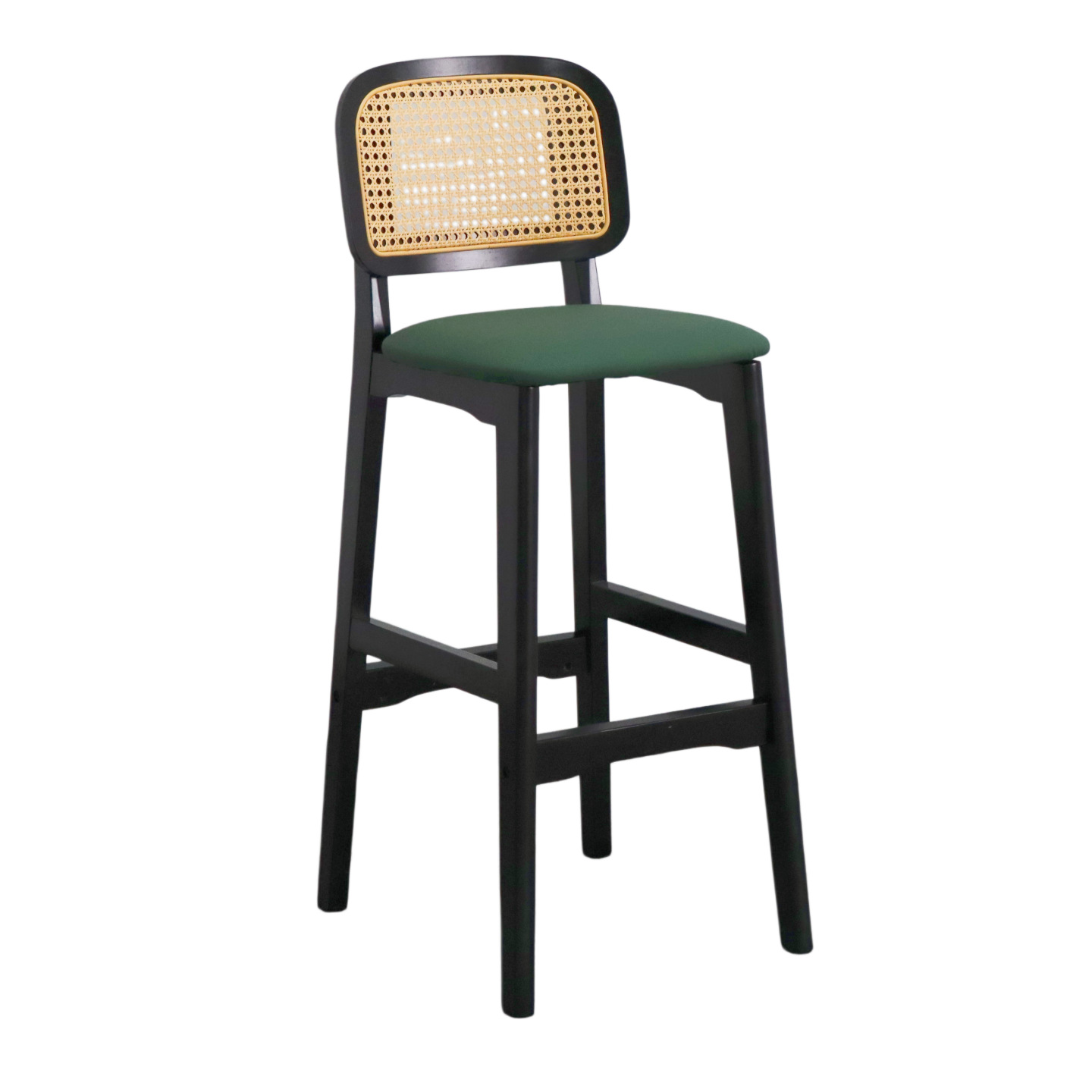 Black frame dark green leather