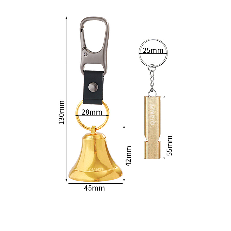 [gold] bear bell with buckle   super loud double-cavity whistle