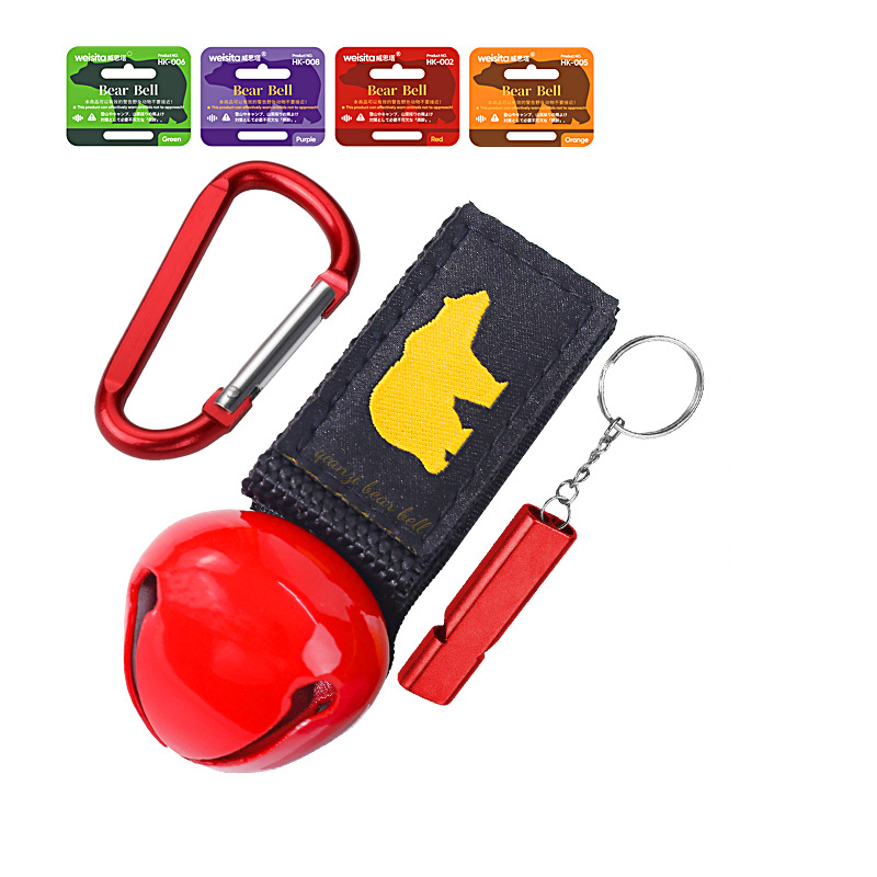 Big red-new silencer bear bell   carabiner   double chamber whistle