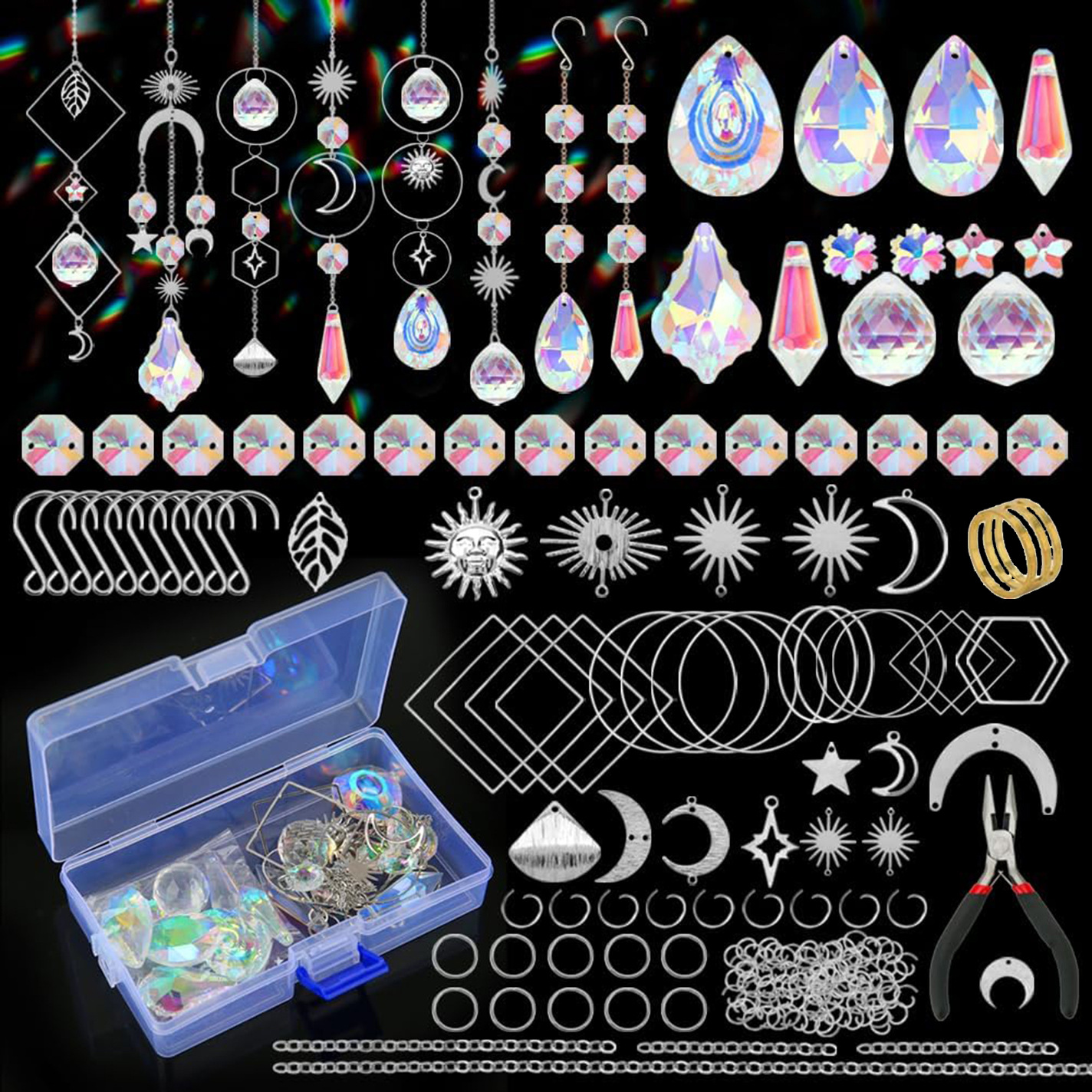 1:200pcs silver white