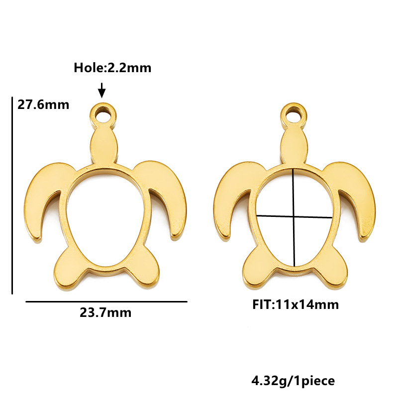Hollow turtle-gold