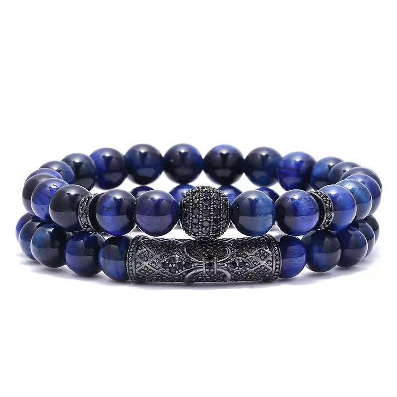 4:Blue tiger eyes and black black zircon