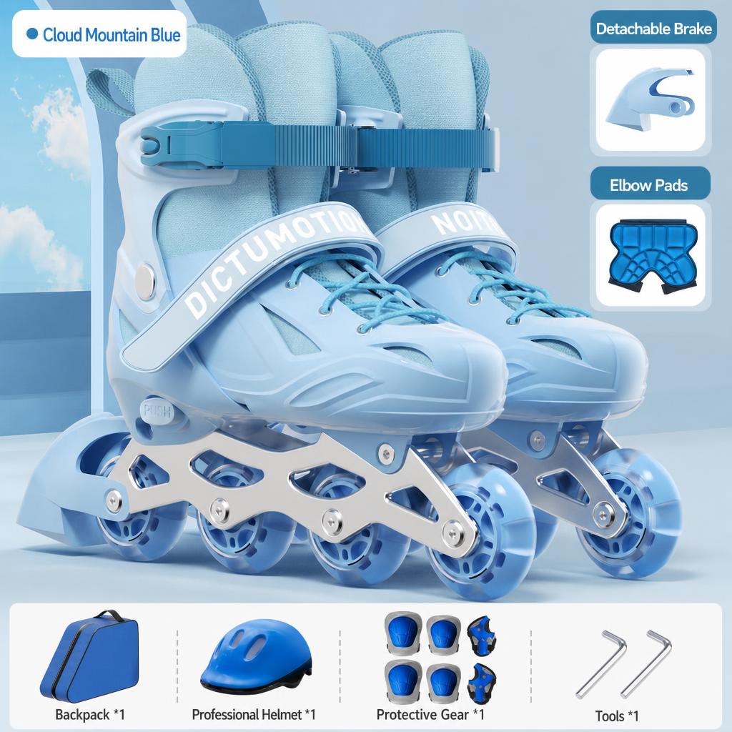 Blue   backpack   helmet protective gear   hip pads