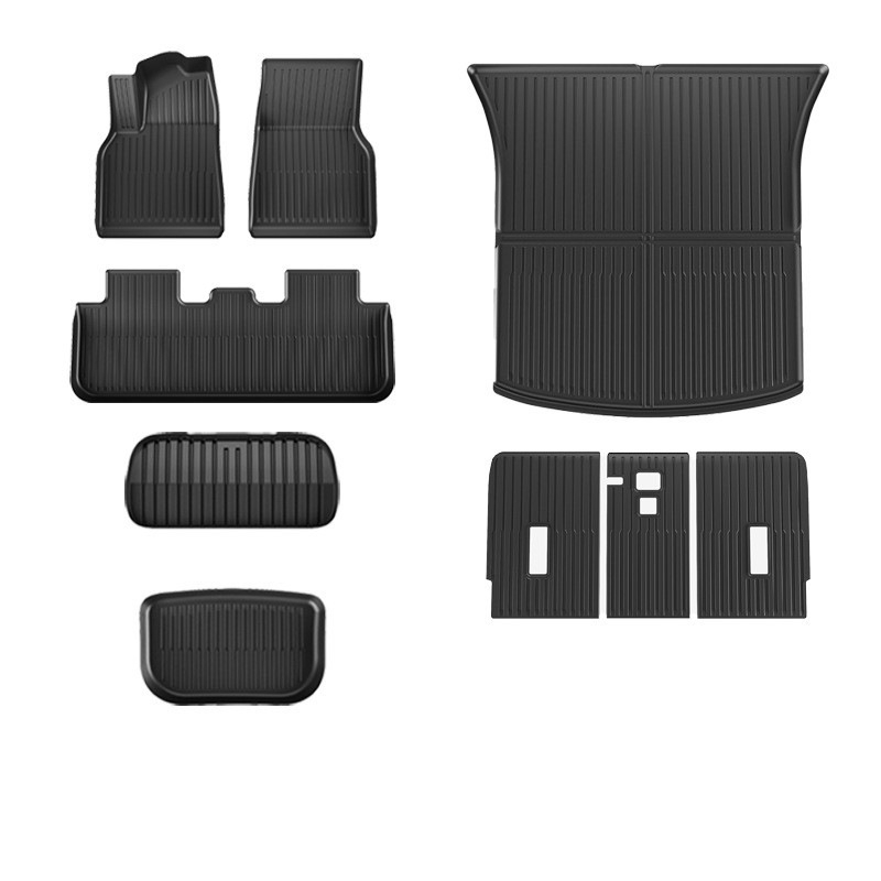 Renewed y single-layer floor mats   front and rear trunk mat three-piece set   backrest mat