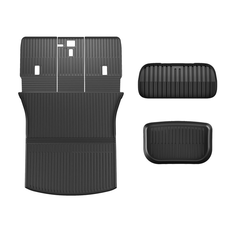 One-piece front and rear trunk mat three-piece set