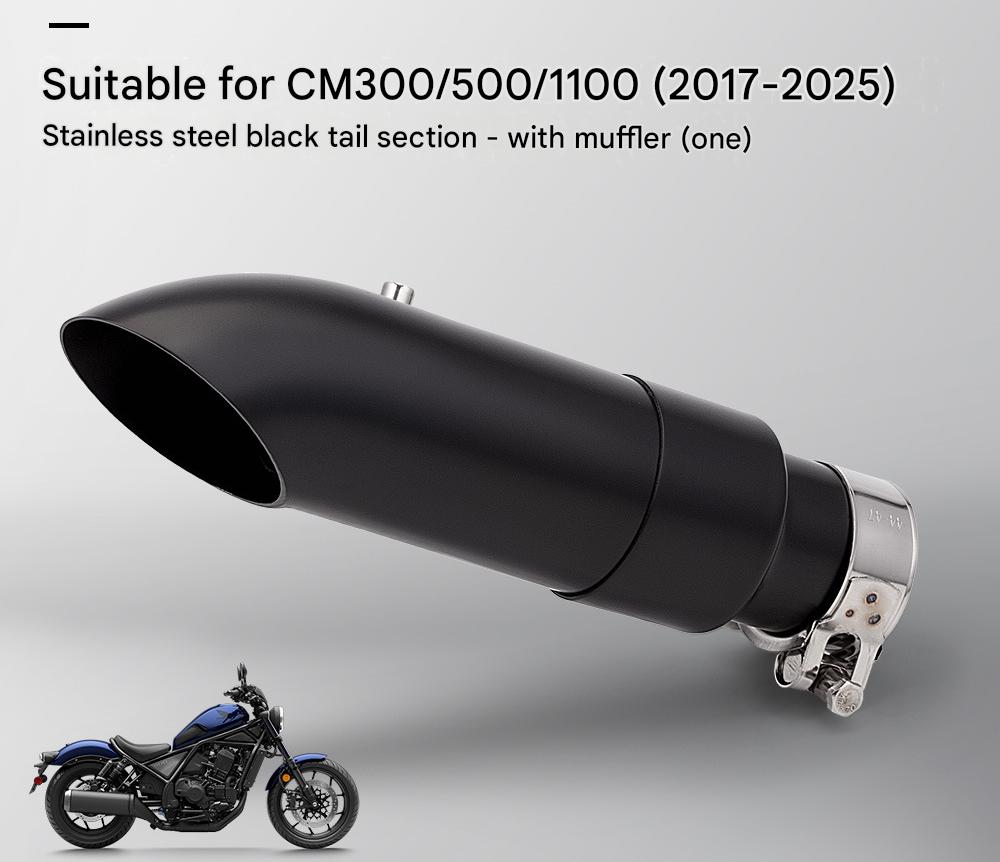 Cm300/500/1100 black tail section with silencer (one)