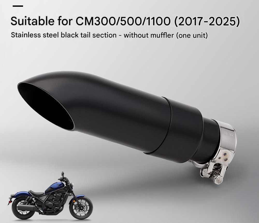 Cm300/500/1100 black tail section without silencer (one)