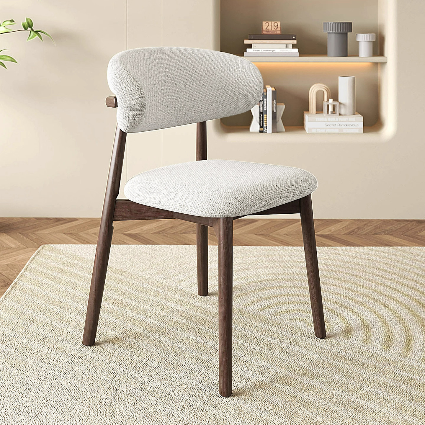 Dark walnut   no.1 off-white linen