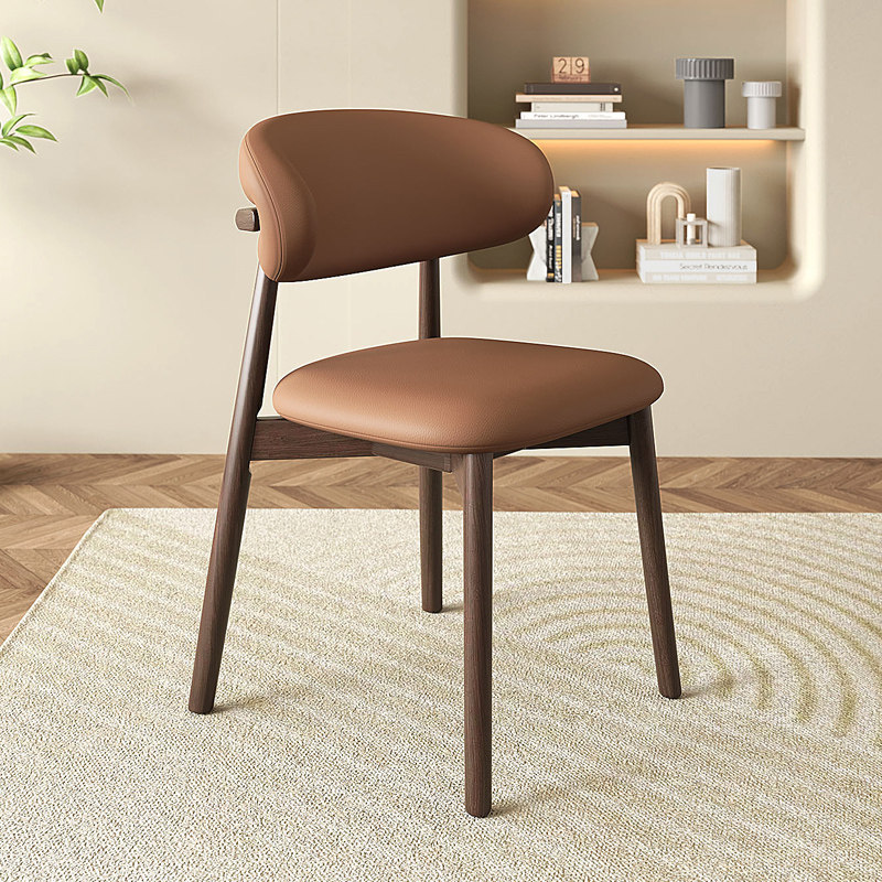 Dark walnut   brown leather