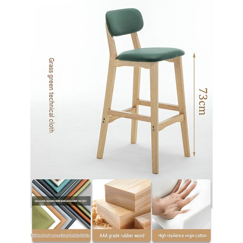 Grass green tech fabric seat cushion - natural wood frame