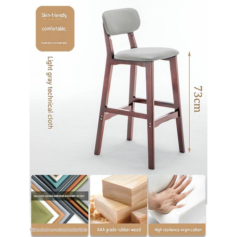 Light gray cloth cushion-brown wood frame