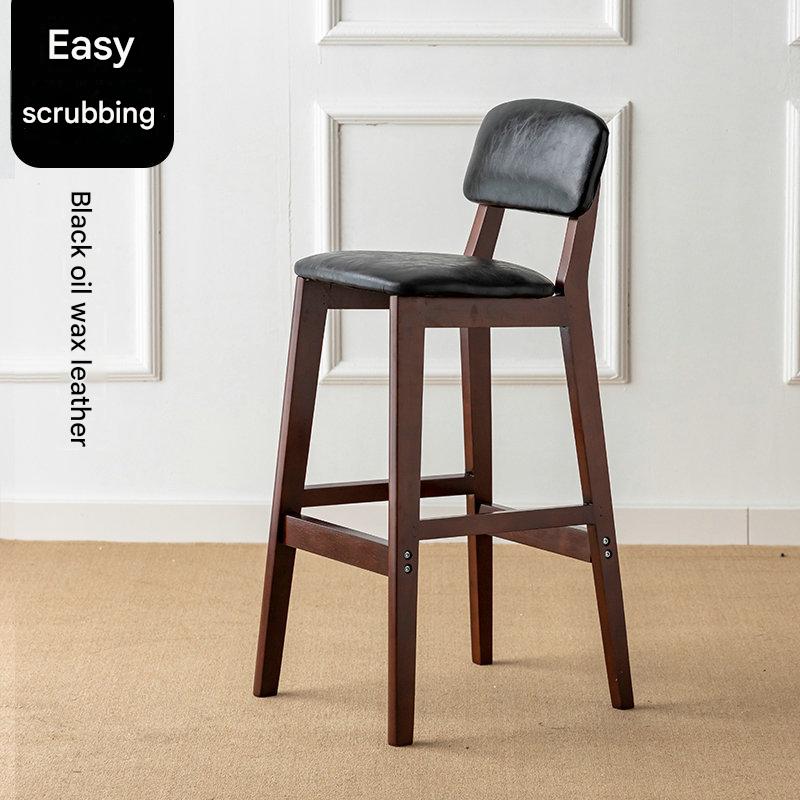 Brown legs-72 high-black leather cushion