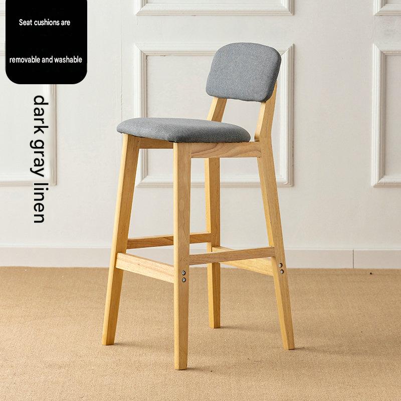 Solid wood legs - 72cm height - dark grey linen seat cushion