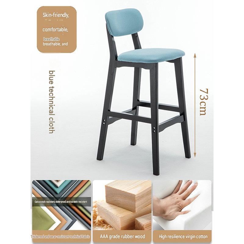 Sky blue cloth cushion-black wood frame-