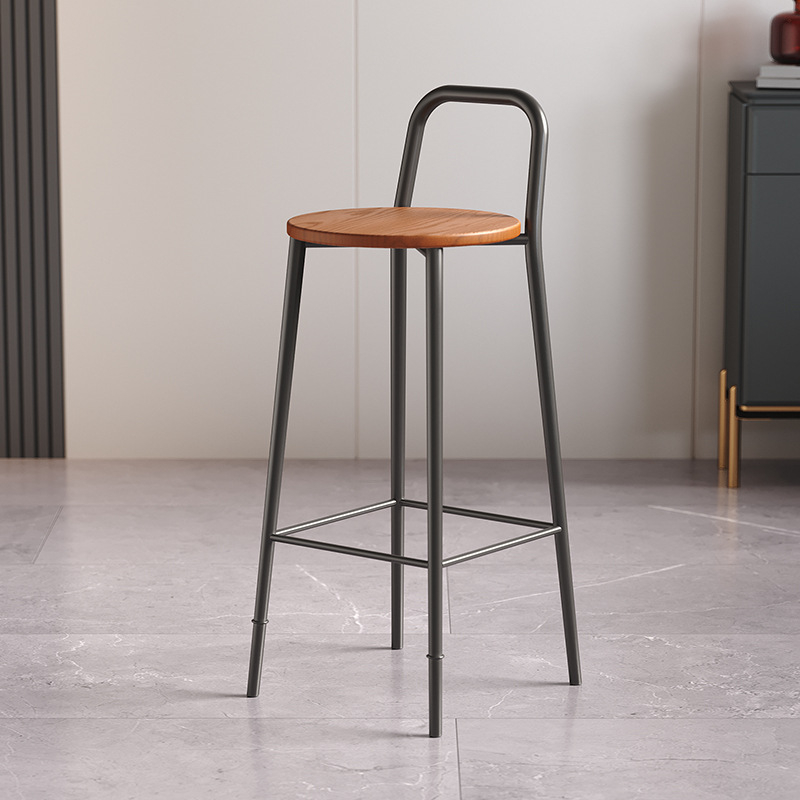 [black chair]-solid wood seat cushion