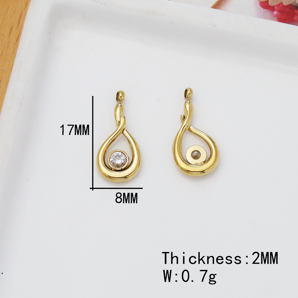 Golden hollow water drop 17x18mm