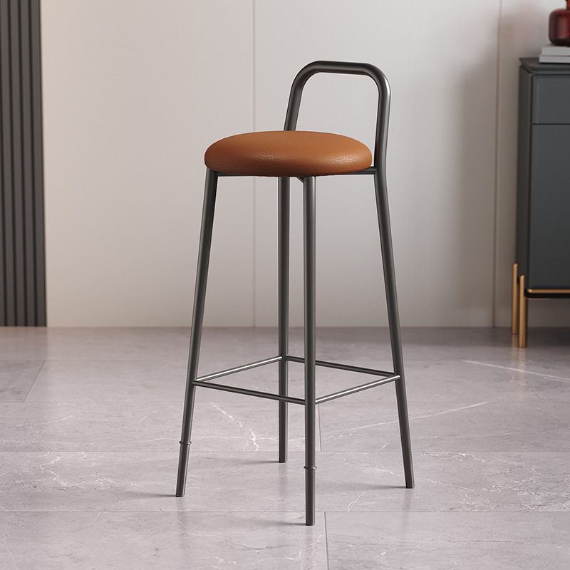 [black chair]-brown leather