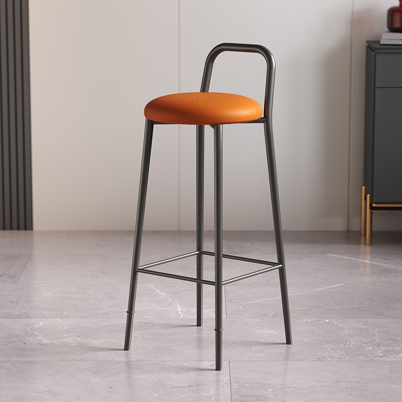 [black chair]-orange leather
