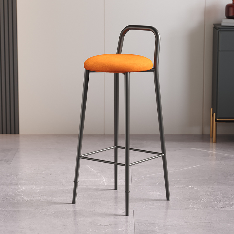 [black chair]-orange suede