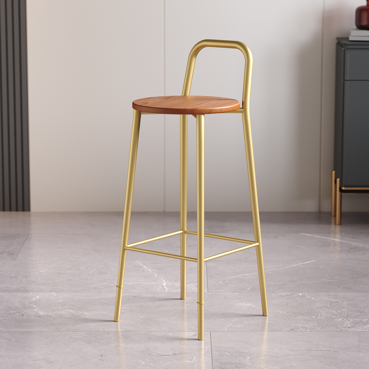 [gold chair]-solid wood seat cushion