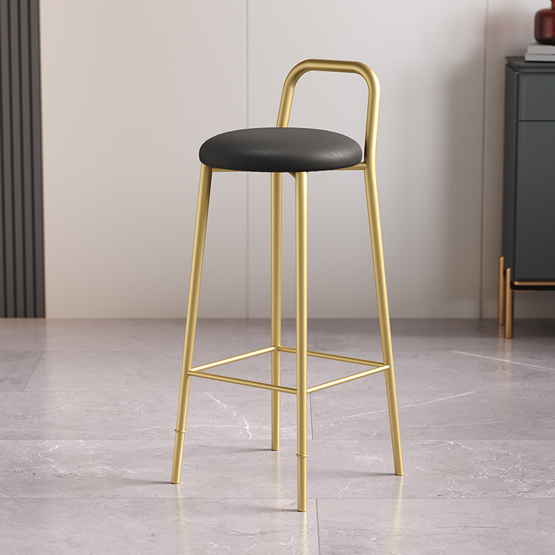 [gold chair]-black leather