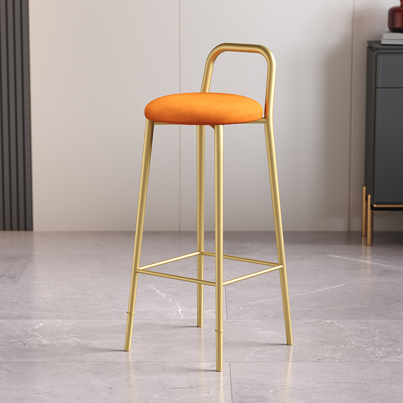 [gold chair]-orange suede