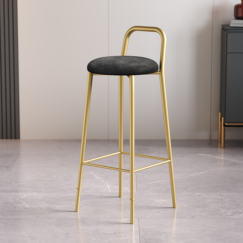 [gold chair]-black suede
