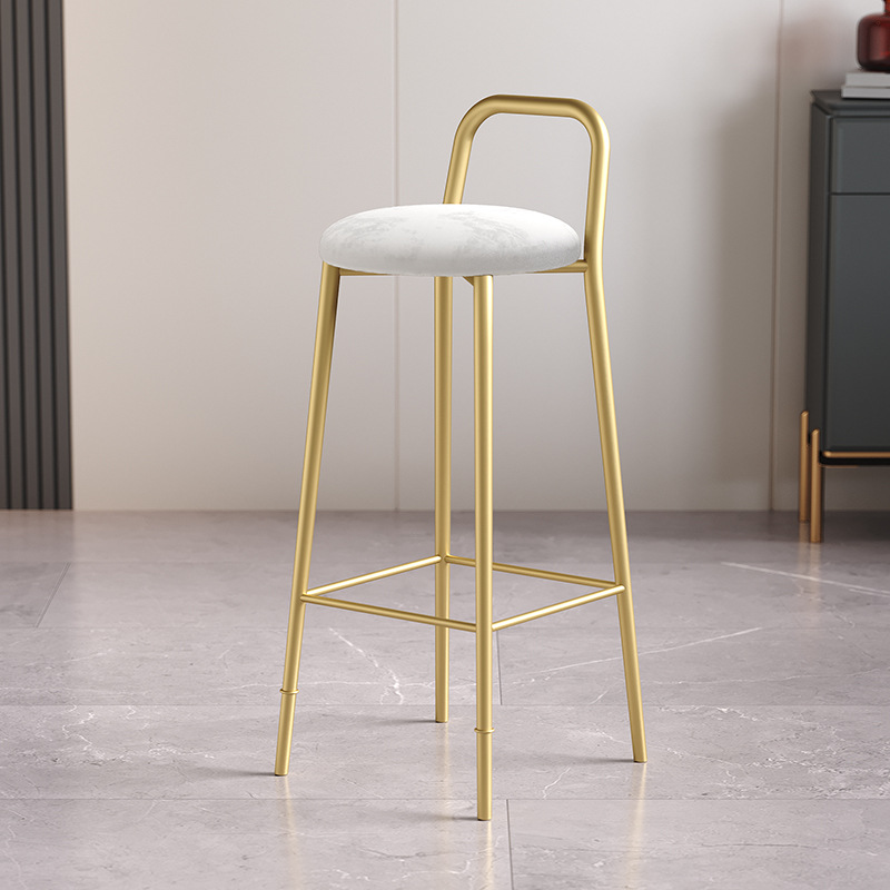 [gold chair]-white suede