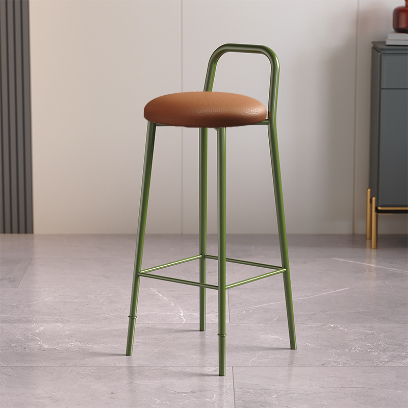 green chair-brown leather