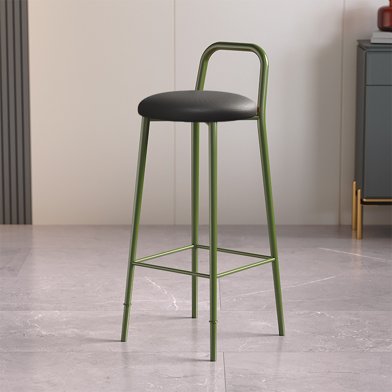 green chair-black leather