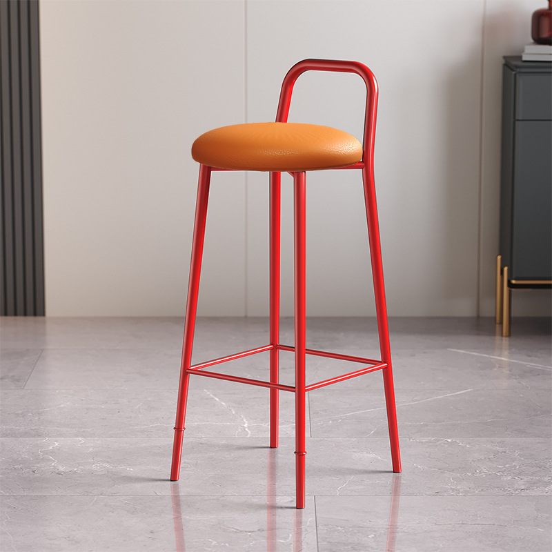 [red chair]-orange leather