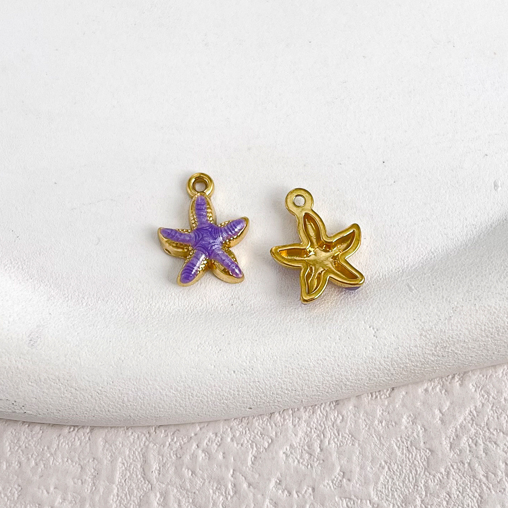 Dark purple starfish 15x12mm