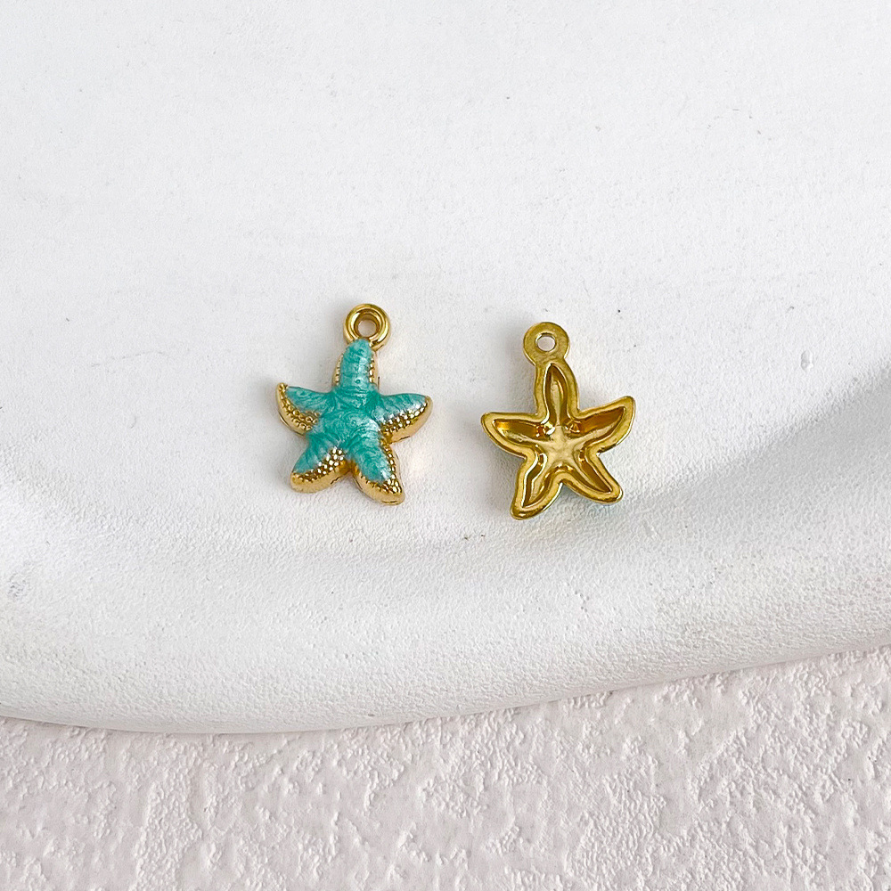 Green starfish 15x12mm