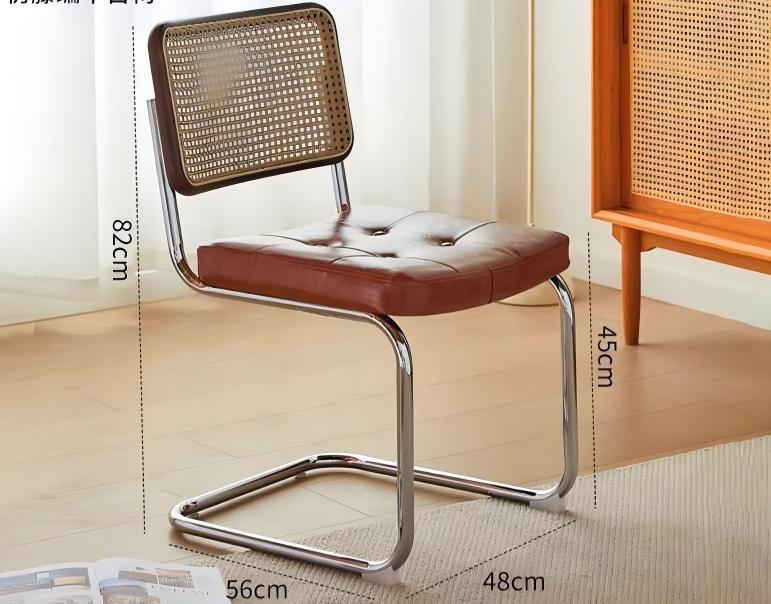 Walnut-colored backrest   brown waxed leather