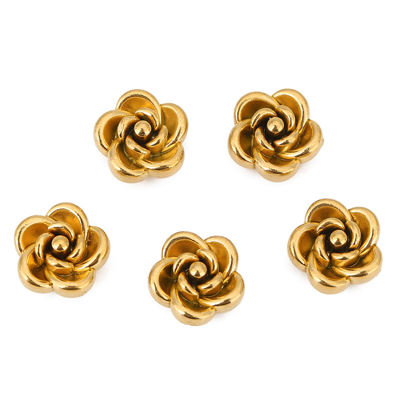Gold perforated beads 8mm
