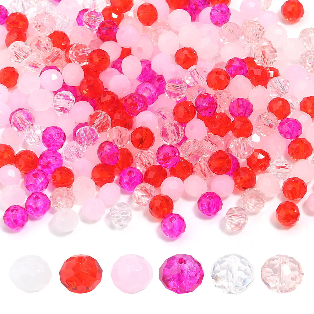 pink white transparent  4mm/200pcs
