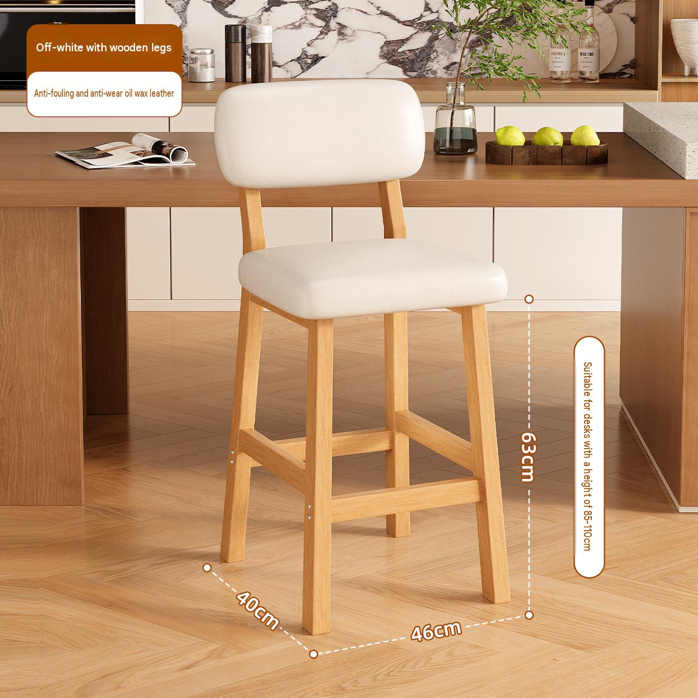 Log off-white leather disassembly iron legs 65cm