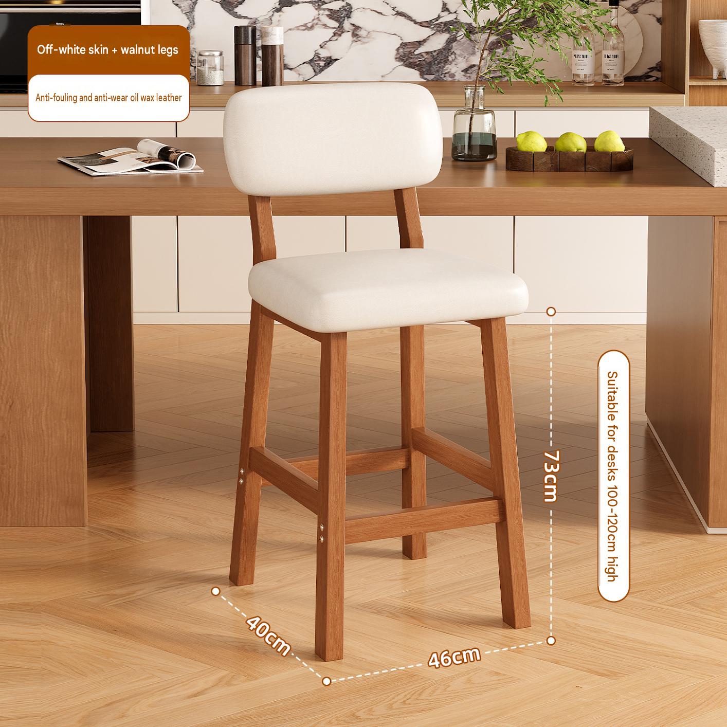 Walnut off-white leather disassembly iron legs 75cm