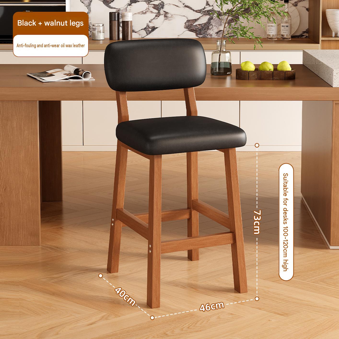 Walnut black leather disassembly iron legs 75cm