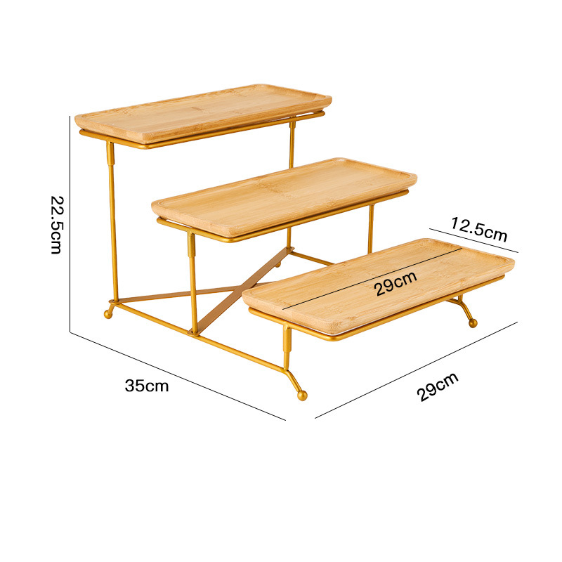 Wooden tray set (new gold frame)