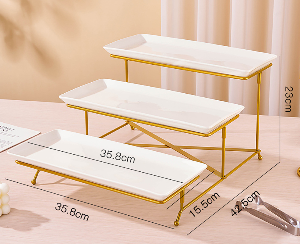 Gold frame white porcelain sandwich