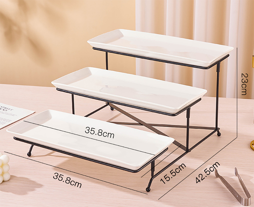 Black rack white porcelain sandwich