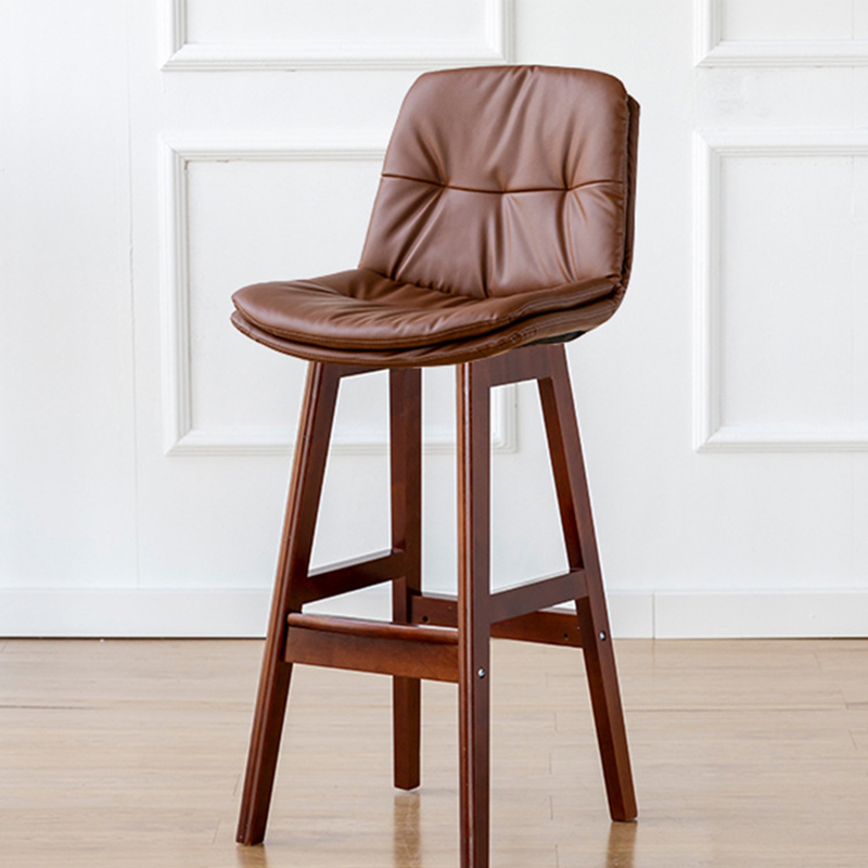 Brown wooden frame   brown leather