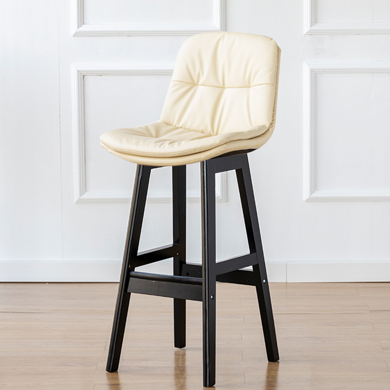Black wooden frame   creamy-white leather
