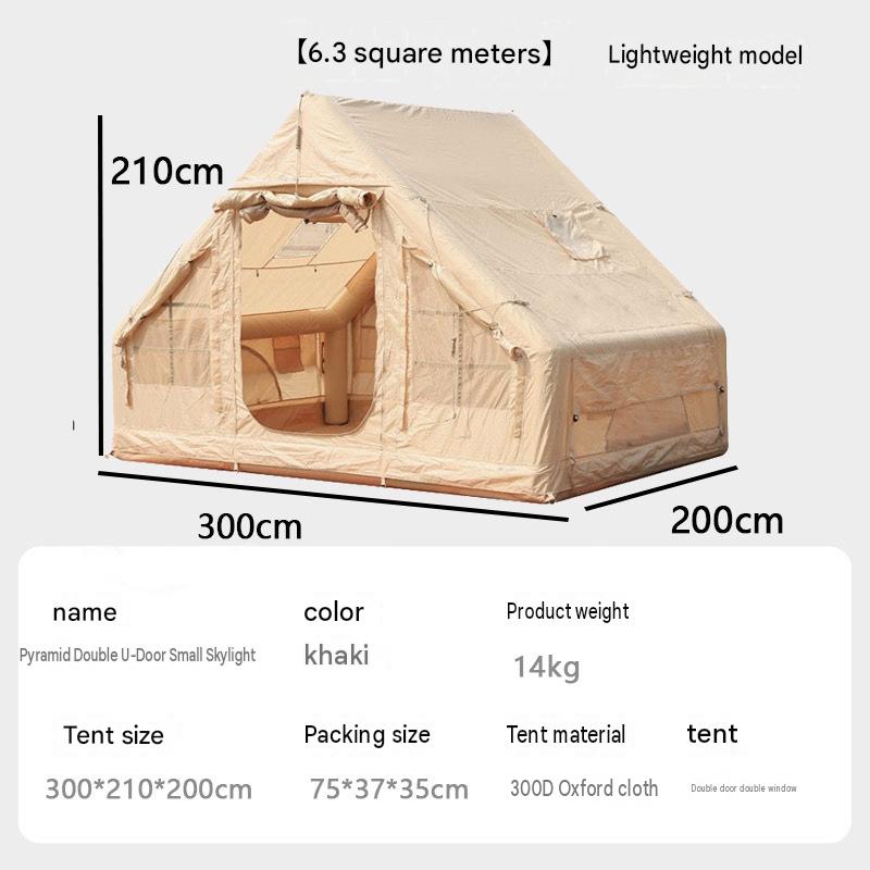 [6.3 square meters] 300d pyramid double u door small skylight