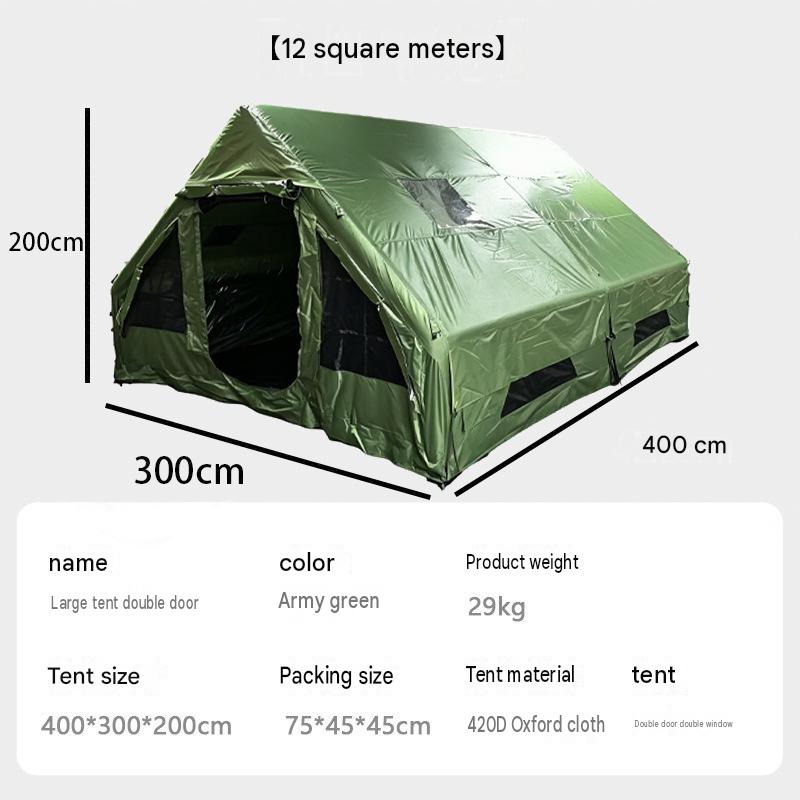 Army green [12 square meters] 420d large tent with double doors