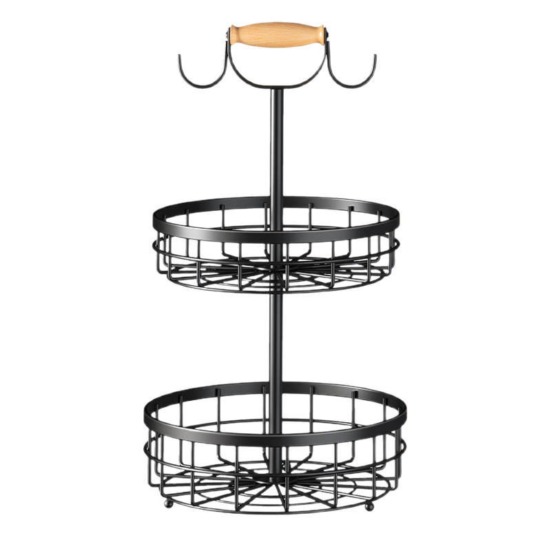 Two-layer black fruit basket (removable)