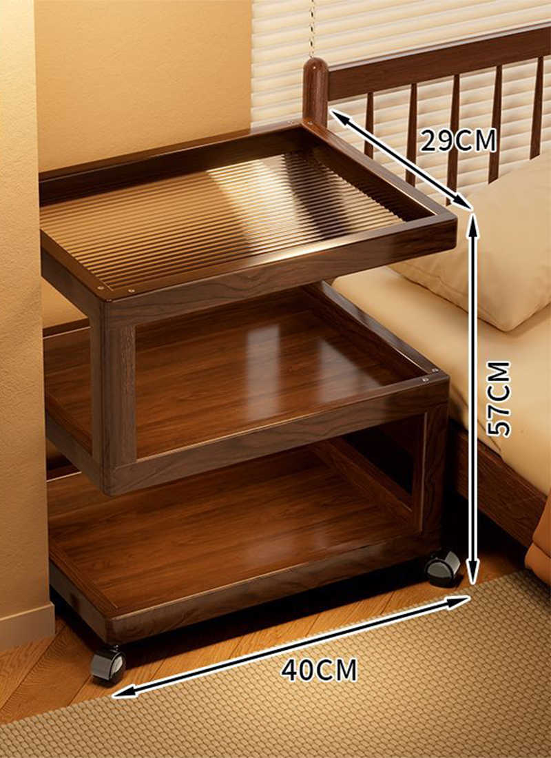 three-layer 30cm walnut color Reeded glass