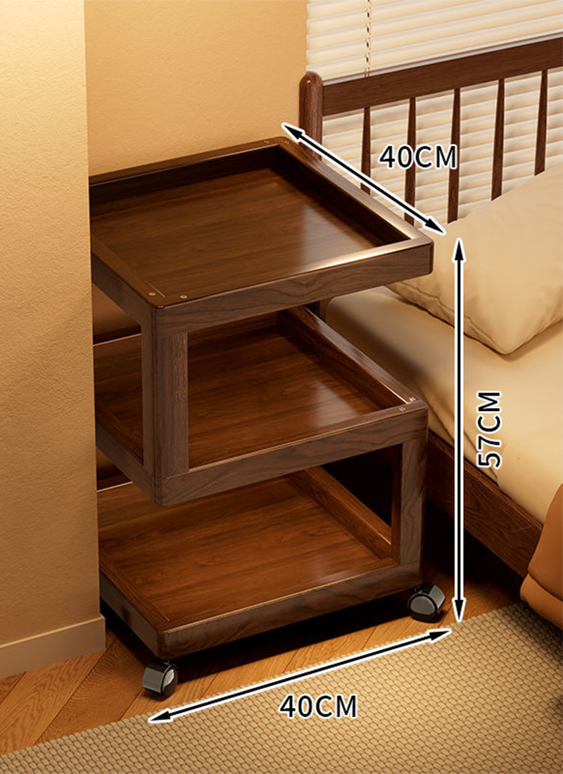 three-layer 40cm walnut color simple